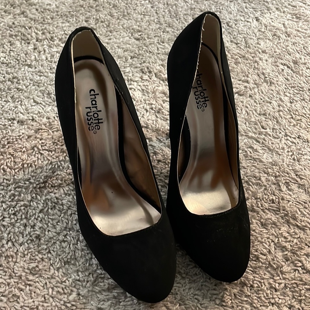 Black silk-like heels